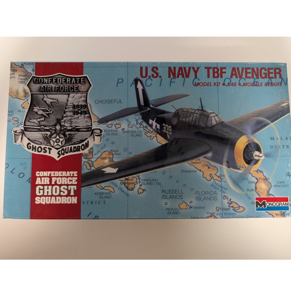 Monogram 5210 US Navy TBF Avenger 1/48 Model Kit Ghost Squadron 1988 Vintage